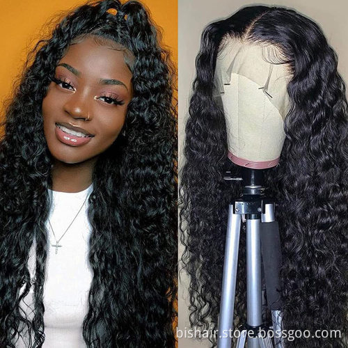 T Part Water Wave Lace Front Wigs Human Hair 13x4x1 T Part Curly Lace Front Wig Human Hair Pre Plucked For Black Women